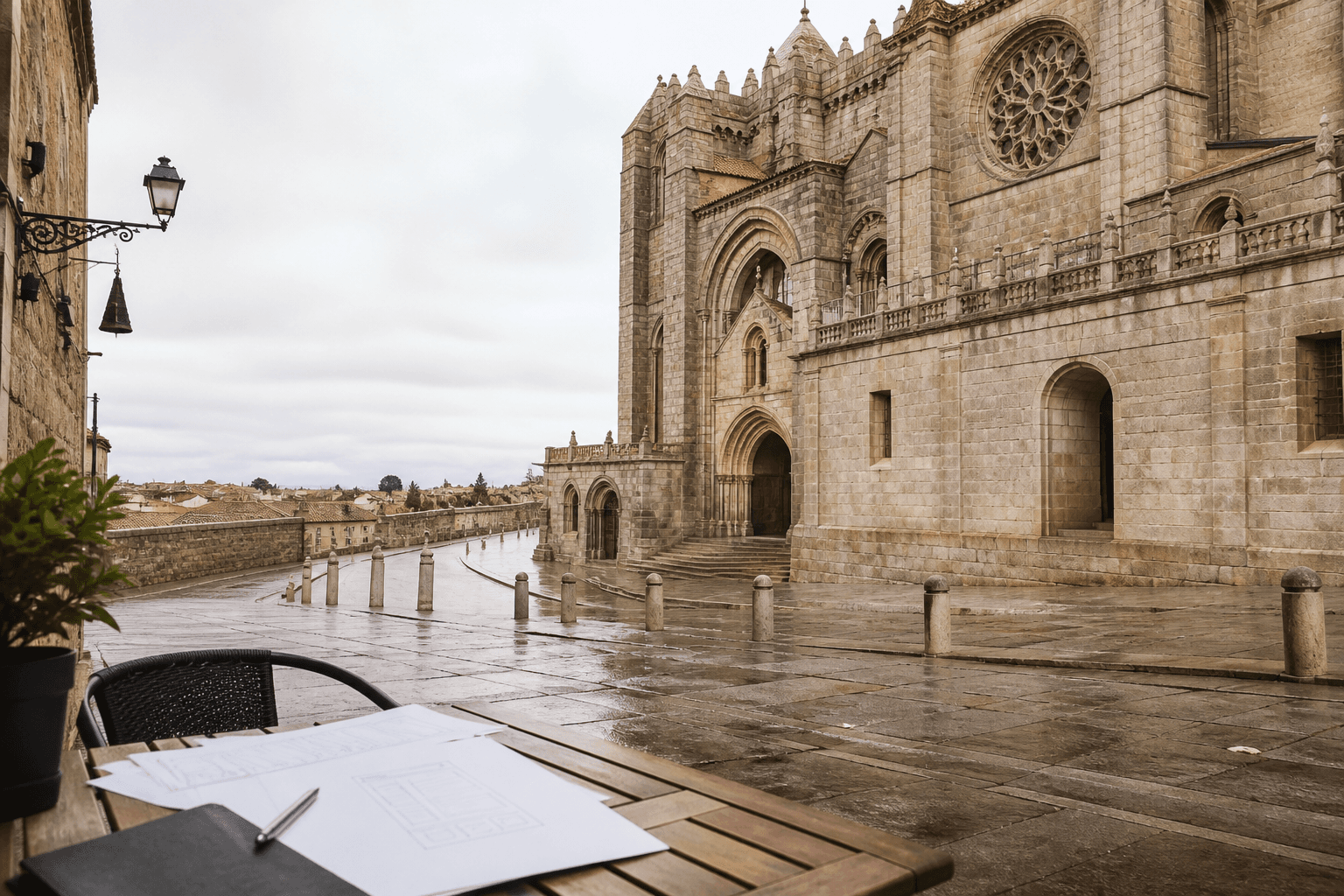 Catedral de Ávila y materiales de diseño web